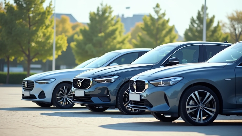 Trys šiuolaikiniai automobiliai šoniniame vaizde, demonstruojantys skirtingus modelius senjorams
